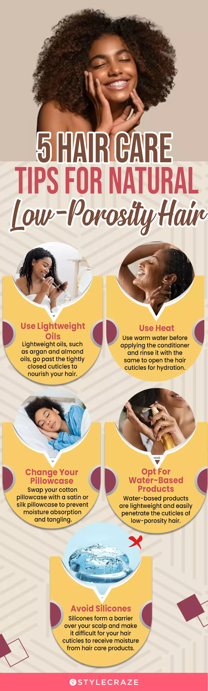 5 Hair Care Tips For Natural Low-Porosity Hair (infographic)