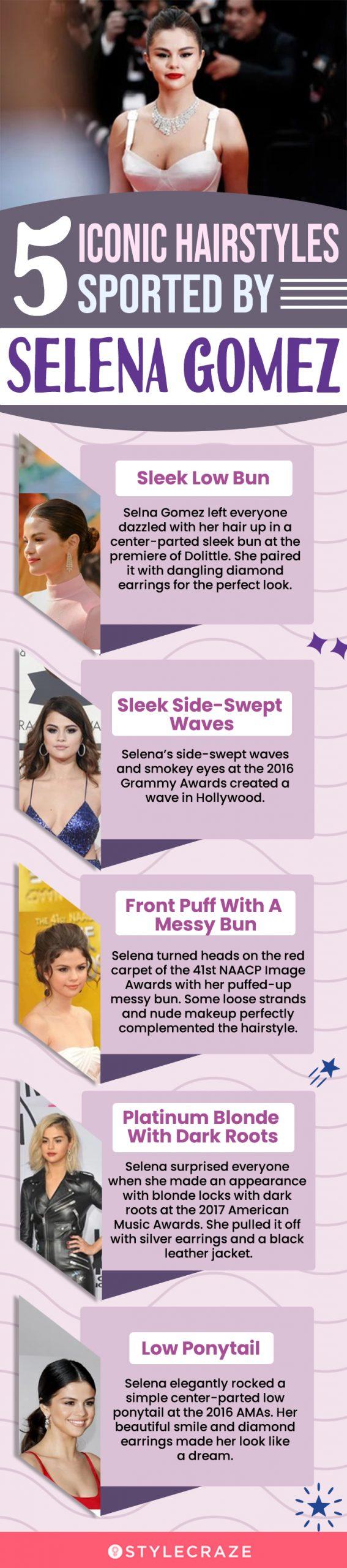 5 iconic hairstyles sported by selena gomez (infographic)