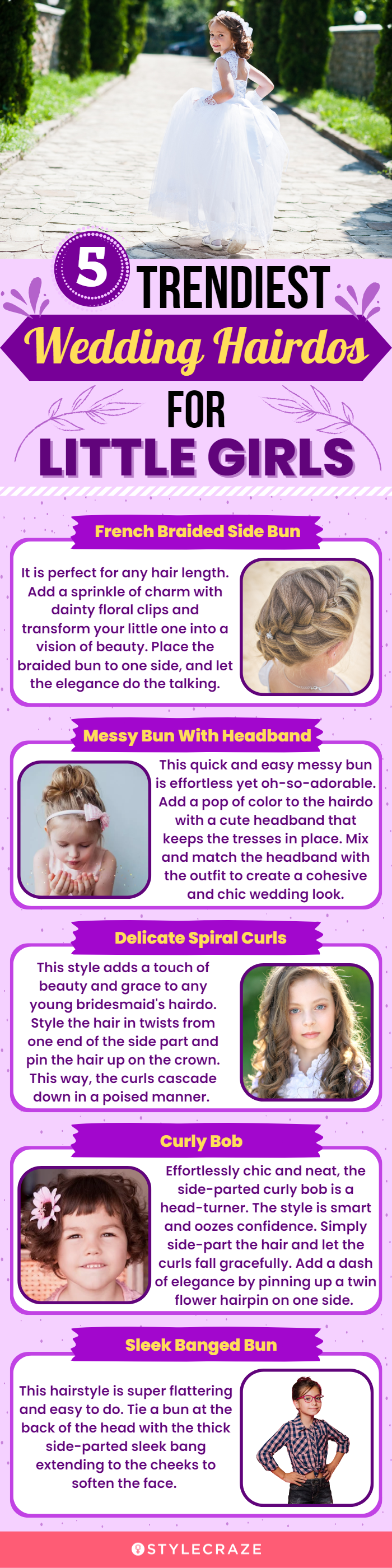 5 trendiest wedding hairdos for little girls (infographic)