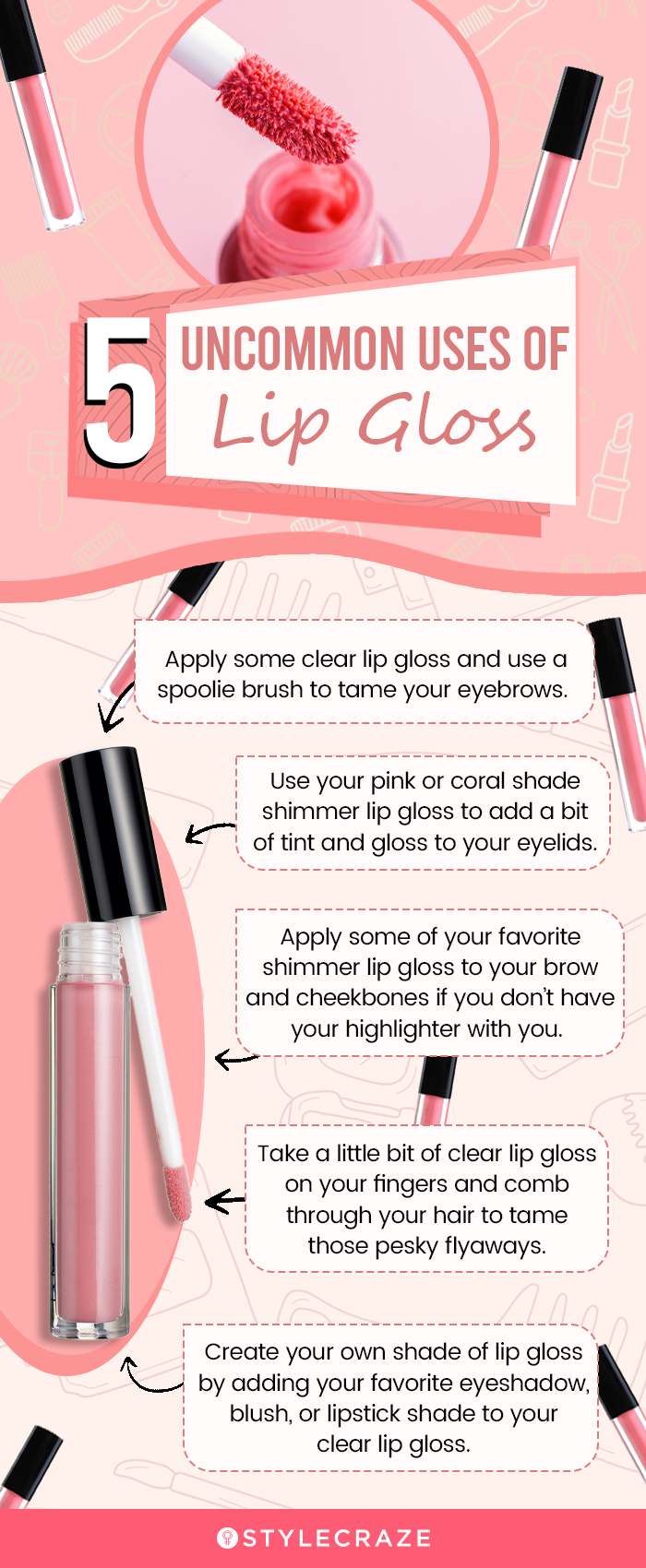 Uncommon Uses Of Lip Gloss (infographic)
