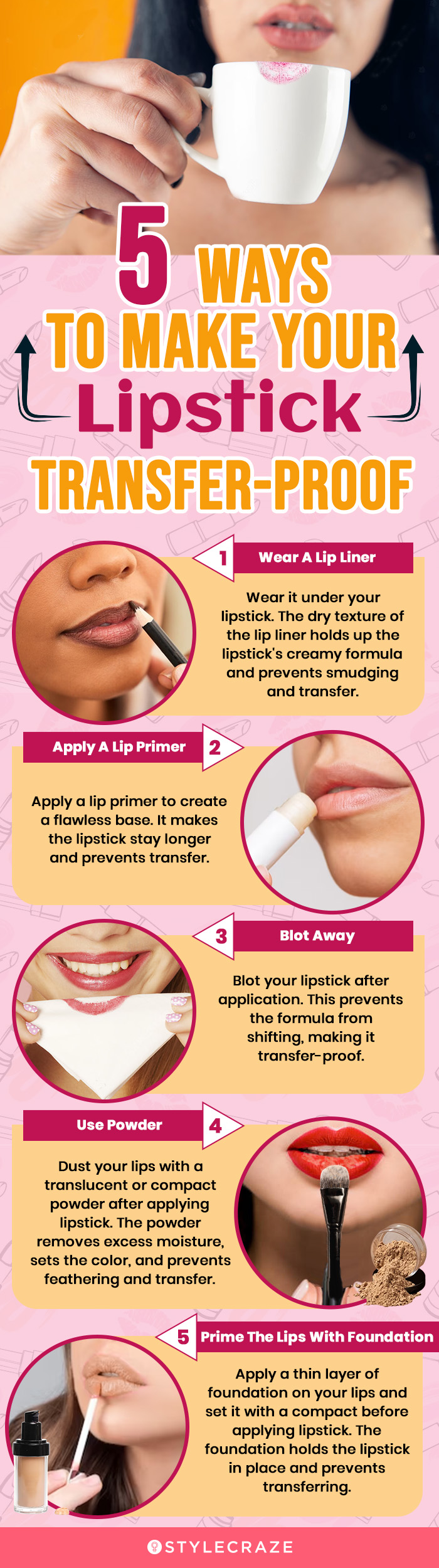5 ways to make your lipstick transfer proof (infographic)