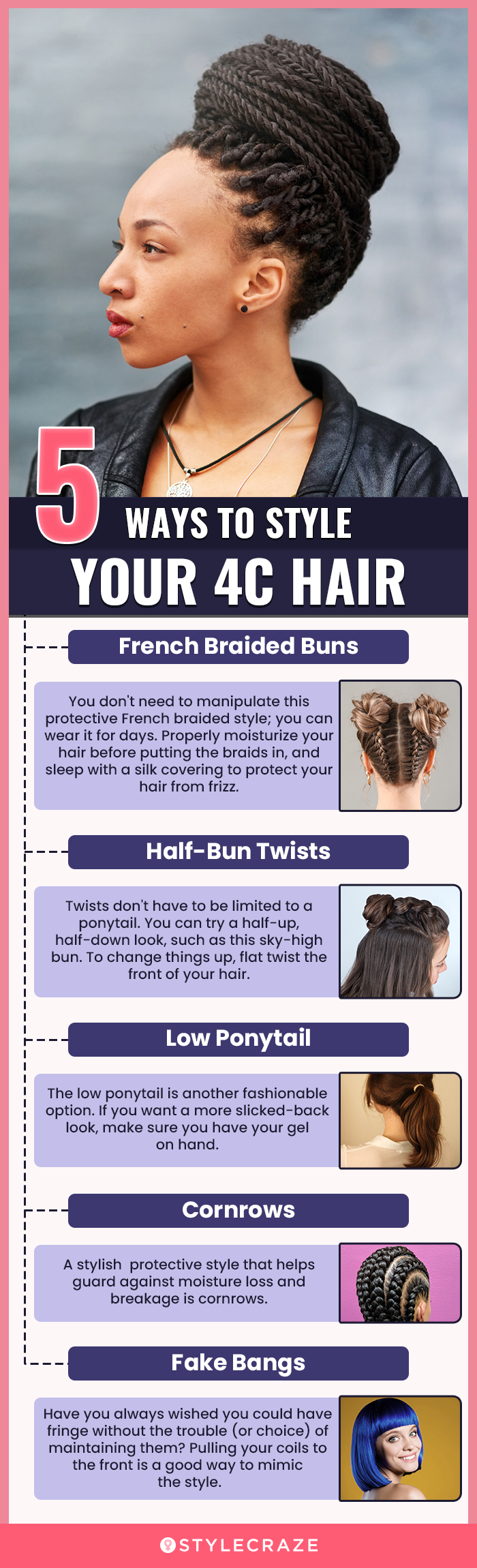 Ways To Style Your 4c Hair (infographic)