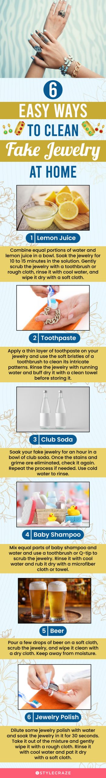 6 easy ways to clean fake jewelry at home (infographic)