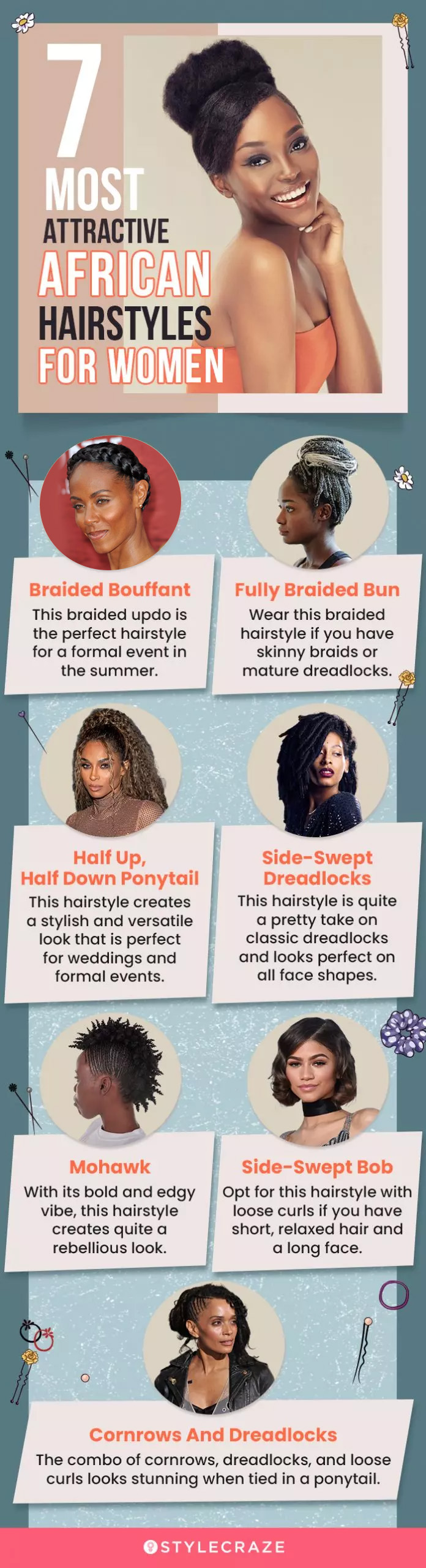 7 most attractive african hairstyles for women (infographic)