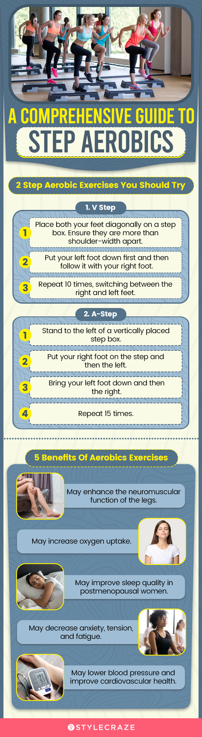 a comprehensive guide to step aerobics (infographic)