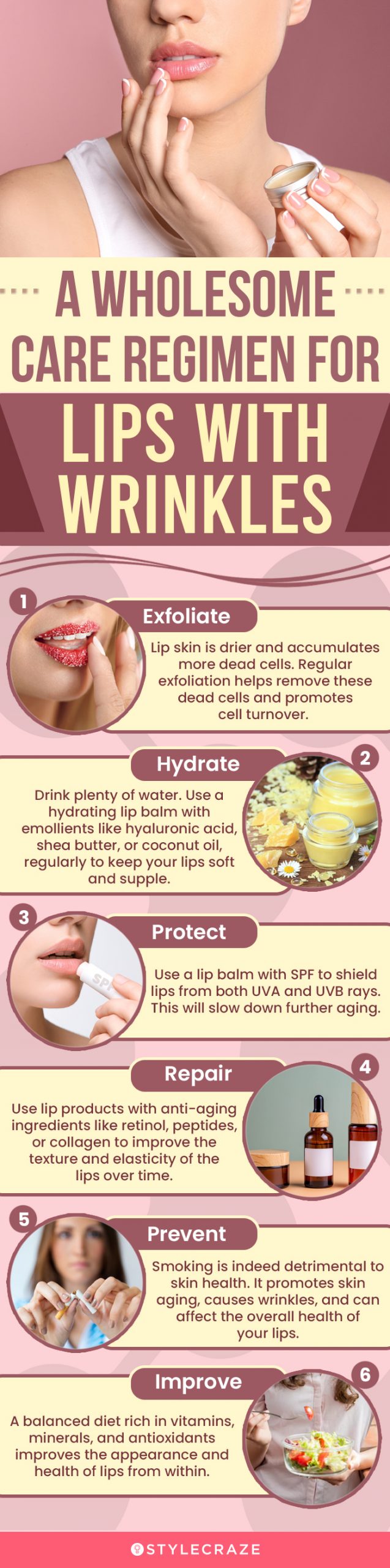 A Wholesome Care Regimen For Lips With Wrinkles (infographic)