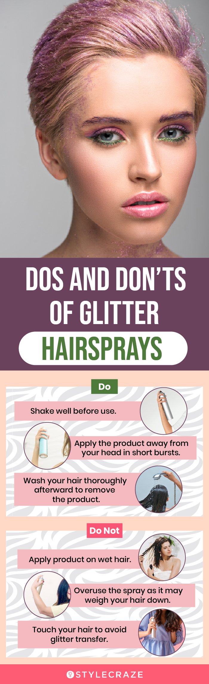 Dos And Don’ts Of Glitter Hairsprays (infographic)