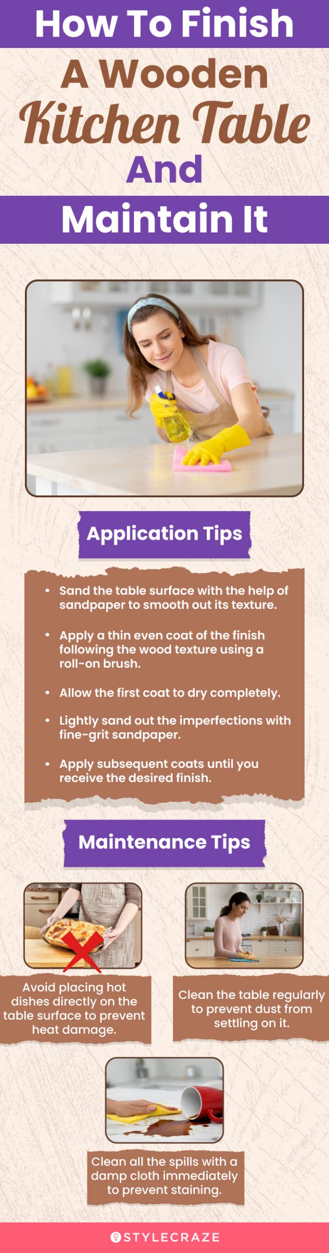 How To Finish A Wooden Kitchen Table And Maintain It