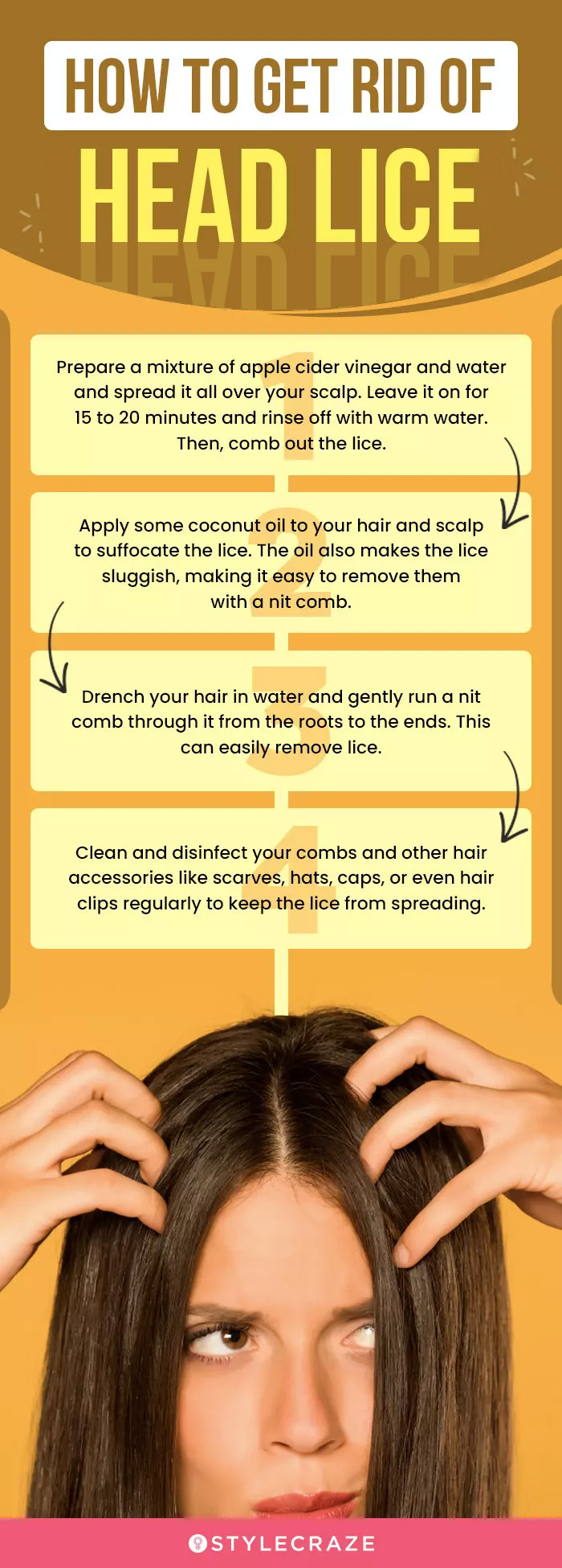 how to get rid of head lice (infographic)