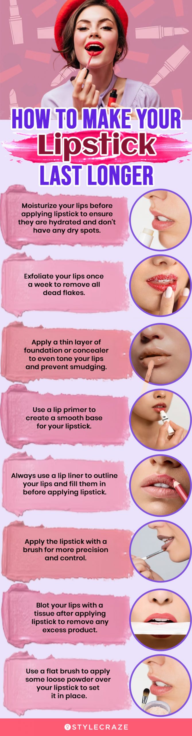 How To Make Your Lipstick Last Longer (infographic)