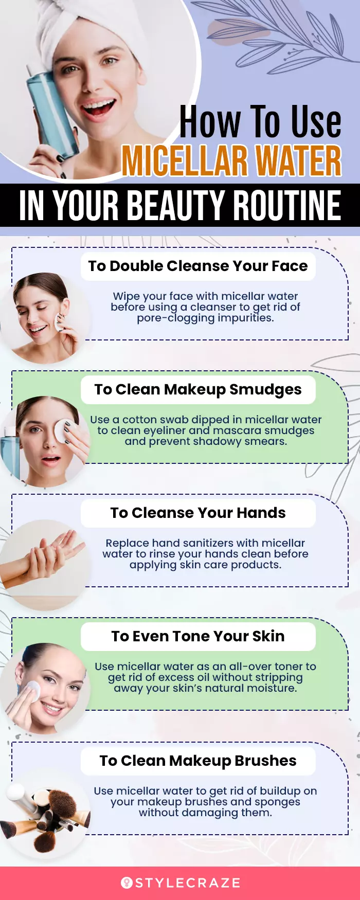 How To Use Micellar Water In Your Beauty Routine (infographic)