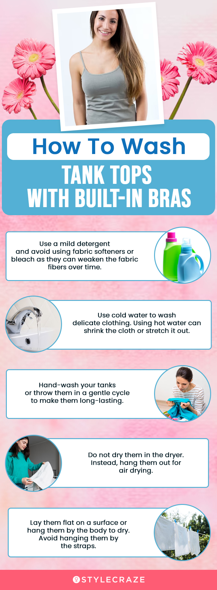 How to Care for Tank Tops with Built-in Bras (infographic)