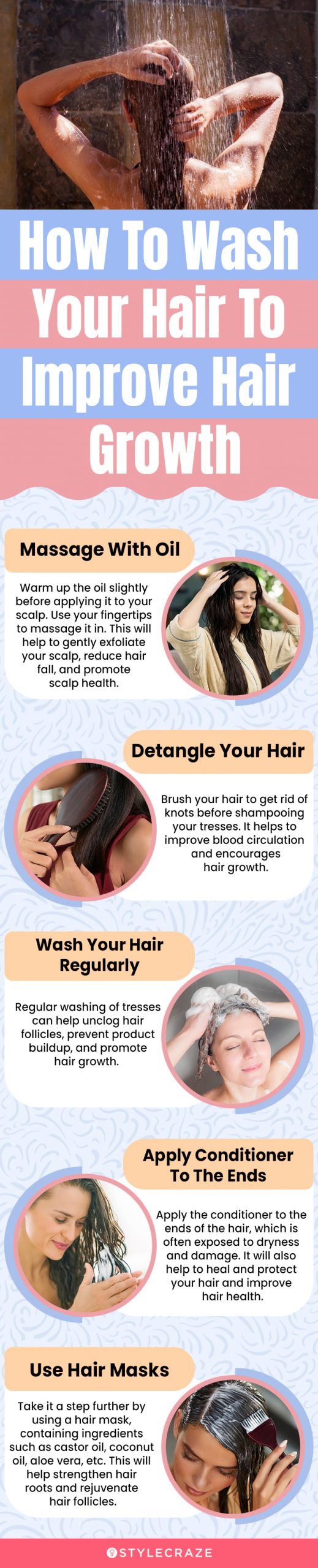 How To Wash Your Hair To Improve Hair Growth (infographic)
