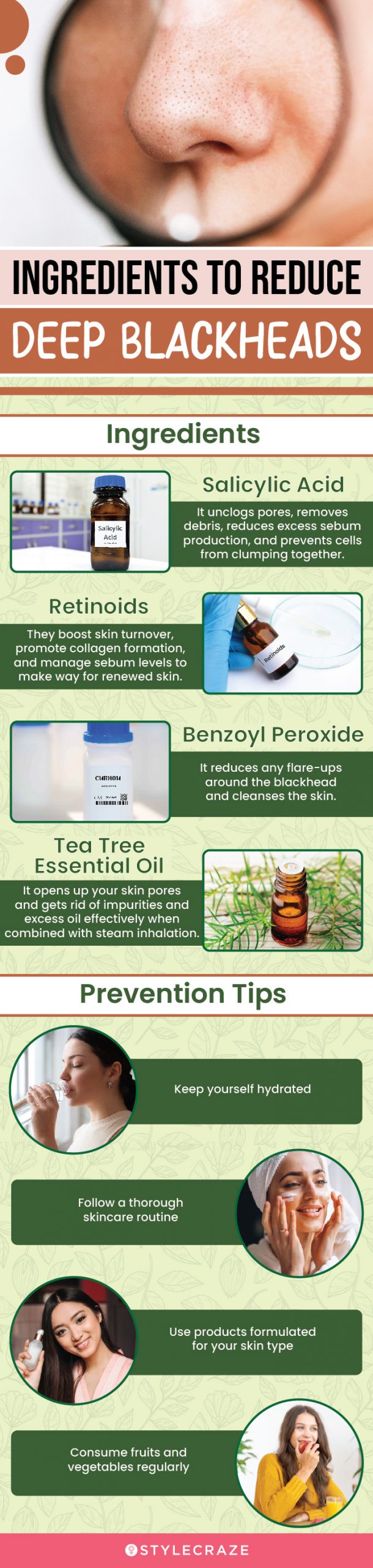 ingredients to reduce deep blackheads (infographic)