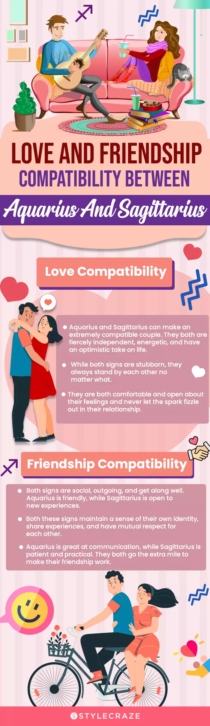 love and friendship compatibility between aquarius and sagittarius (infographic)
