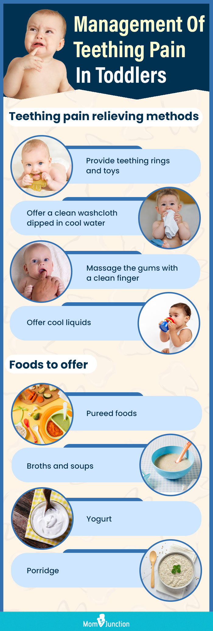 management of teething pain in toddlers (infographic)