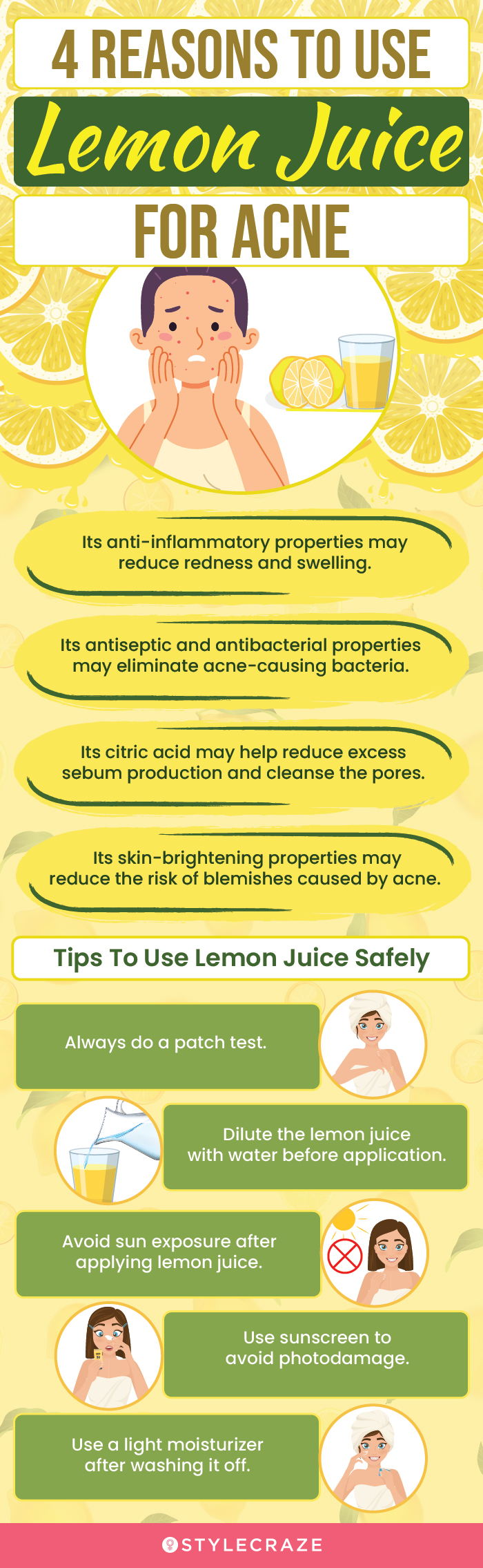 Lemon water outlet for acne