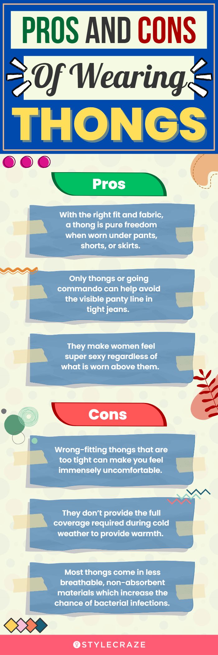 Pros And Cons Of Wearing Thongs (infographic)