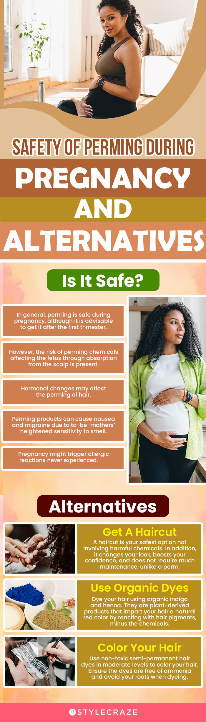 safety of perming during pregnancy and alternatives (infographic)