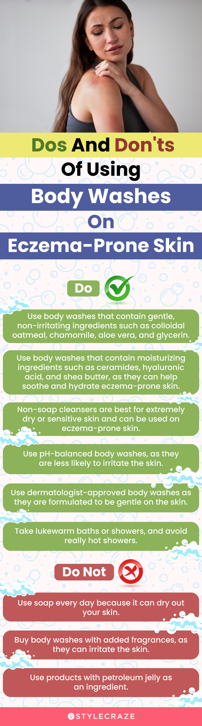 The Dos And Don'ts Of Using Body Washes On Eczema-Prone Skin (infographic)