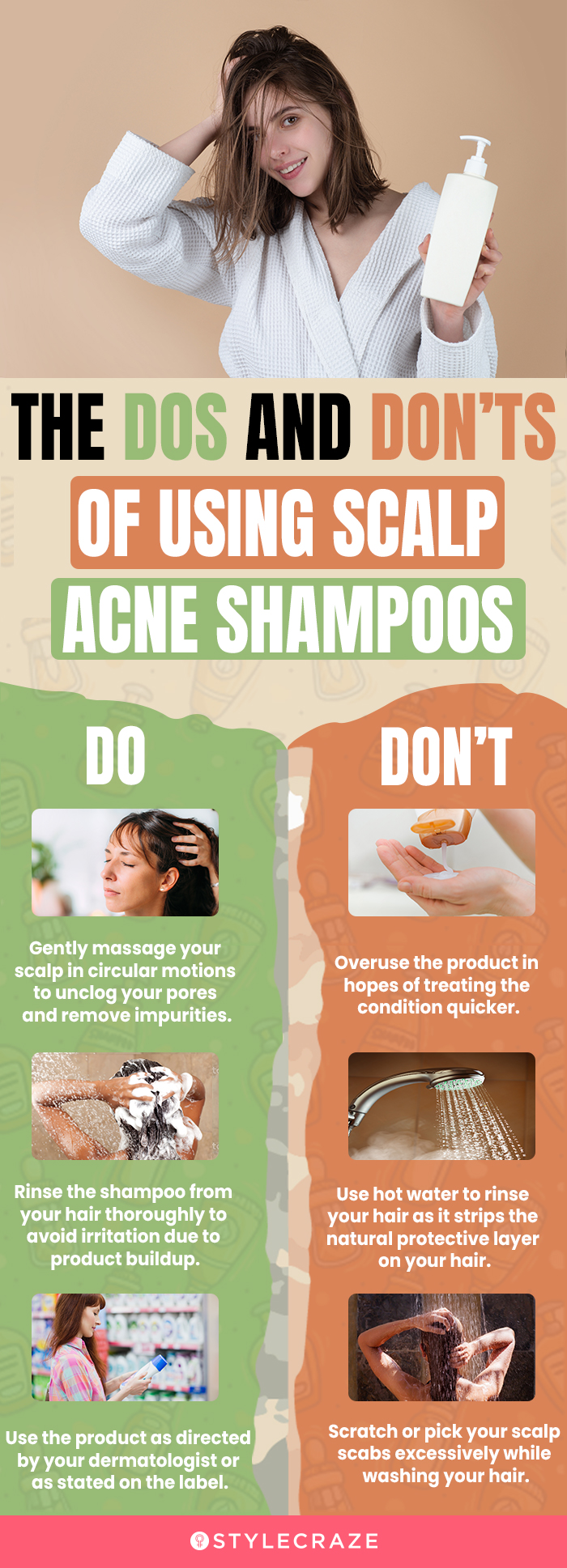 Using Scalp Acne Shampoos (infographic)