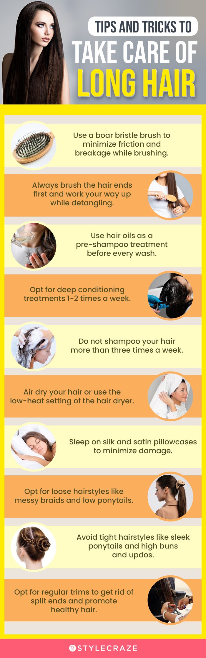 Tips And Trick To Take Care Of Long Hair (infographic)