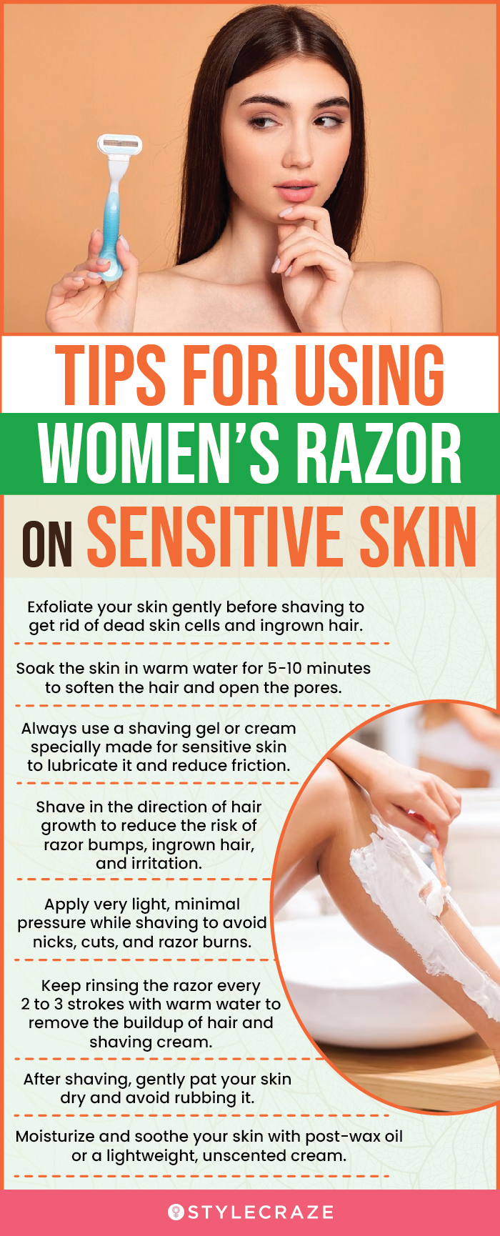 Tips For Using Women’s Razor On Sensitive Skin (infographic)
