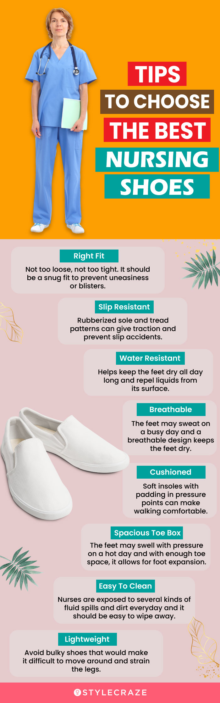 Tips To Choose The Best Nursing Shoes (infographic)
