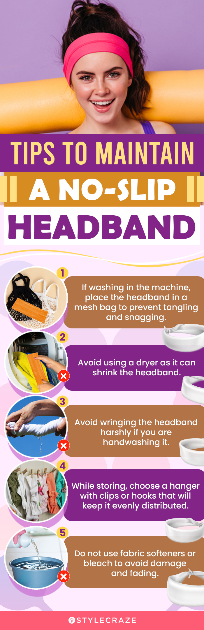 Tips To Maintain A No-Slip Headband (infographic)