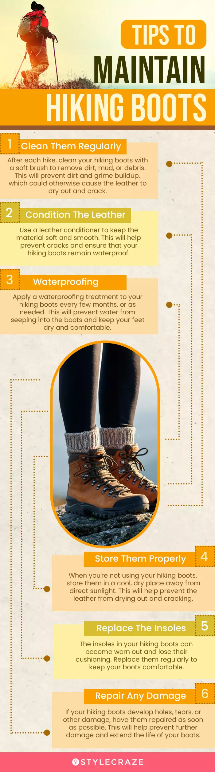Tips To Maintain Hiking Boots (infographic)