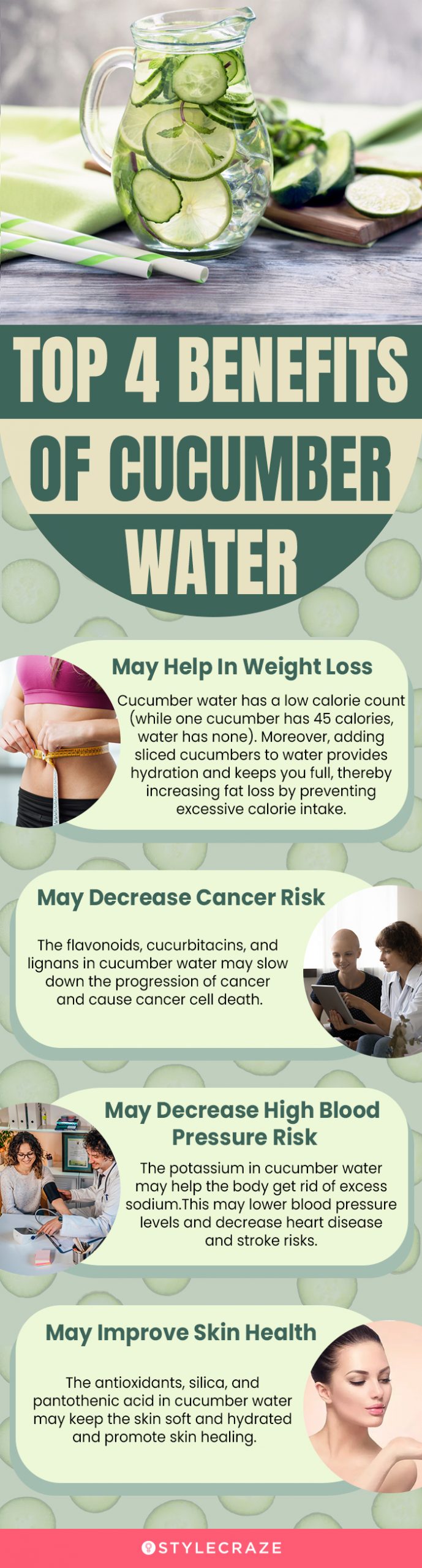 top 4 benefits of cucumber water (infographic)