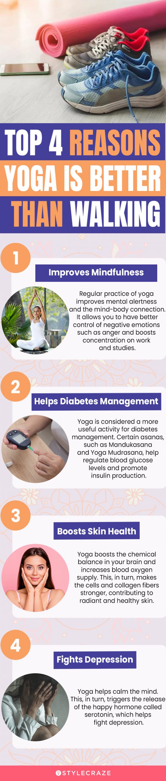 top 4 reasons yoga is better than walking (infographic)