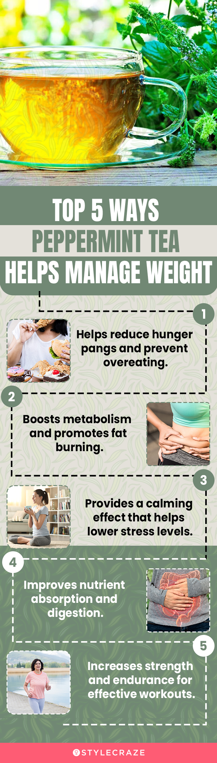 top 5 ways peppermint tea helps manage weight (infographic)