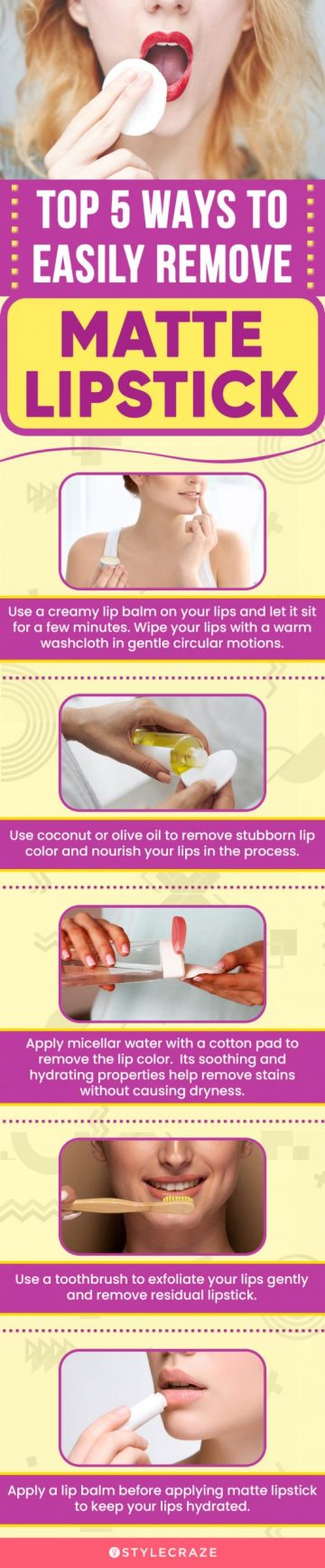 top 5 ways to easily remove matte lipstick (infographic)
