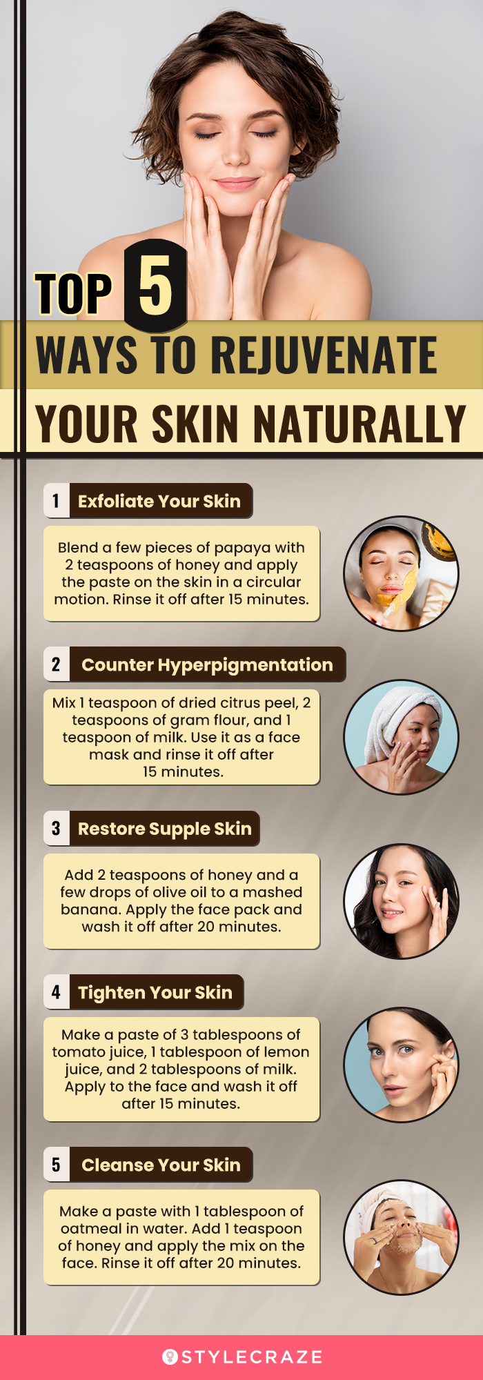 top 5 ways to rejuvenate skin naturally (infographic)