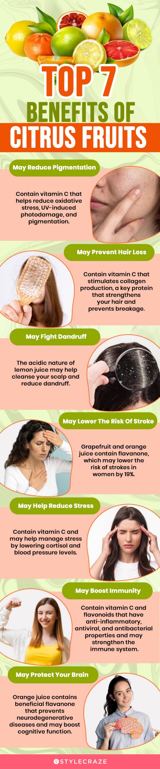 top 7 benefits of citrus fruits(infographic)
