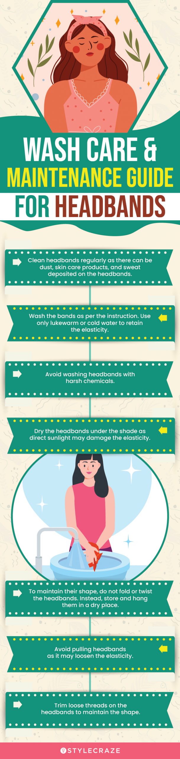 Wash Care & Maintenance Guide For Headbands (infographic)