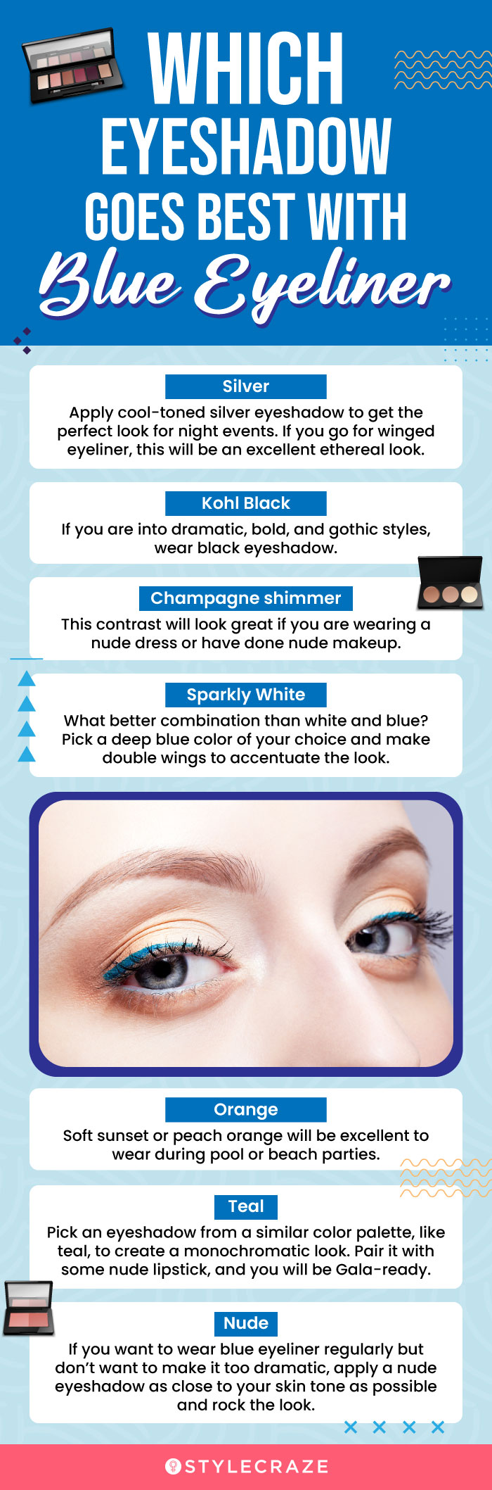 Which Eyeshadow Goes Best With Blue Eyeliner (infographic)