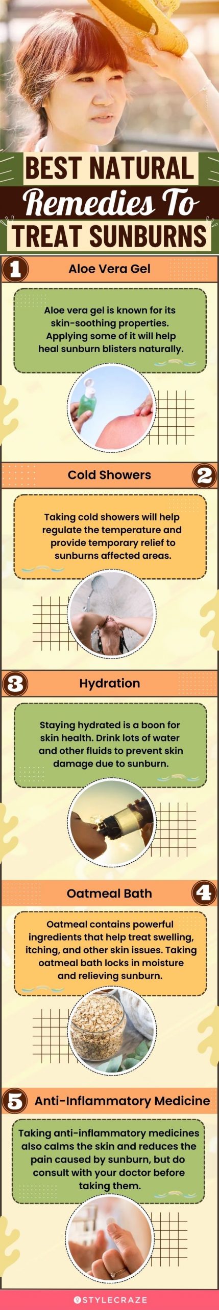 best natural remedies to treat sunburn (infographic)