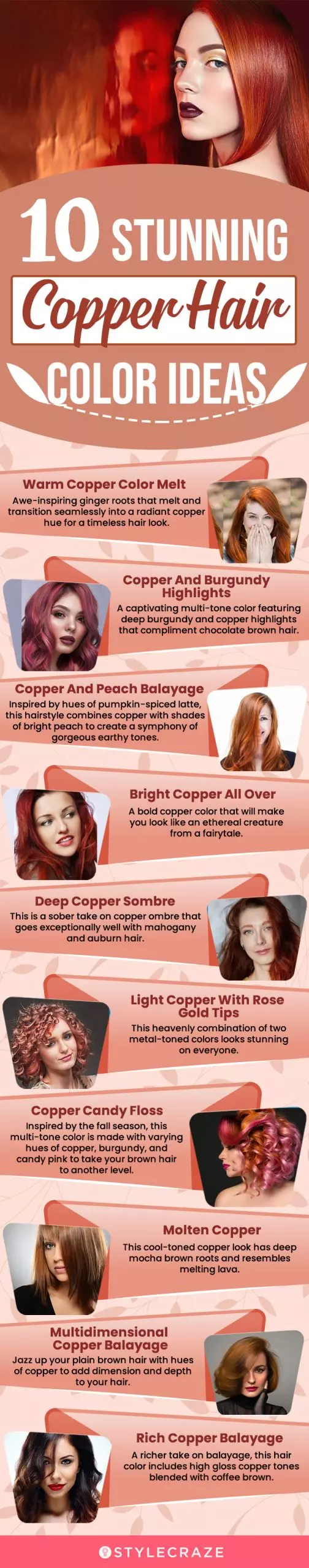 10 stunning copper hair color ideas (infographic)