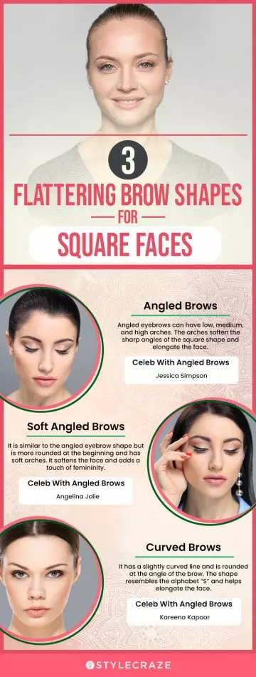 3 flattering brow shapes for square faces(infographic)