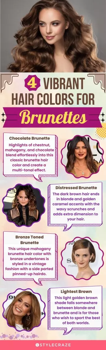 4 Vibrant Hair Colors For Brunettes (infographic)