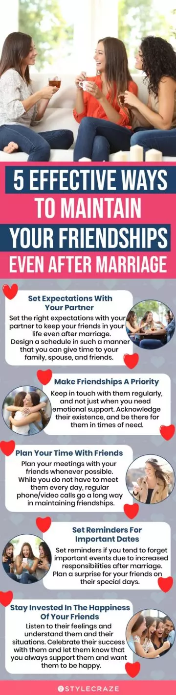 5 effective ways to maintain your friendships even after marriage (infographic)