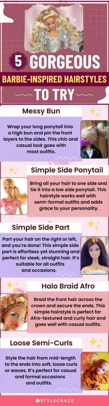 5 gorgeous barbie inspired hairstyles to try (infographic)