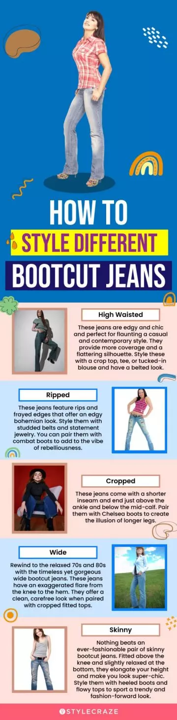 How To Style Different Bootcut Jeans (infographic)