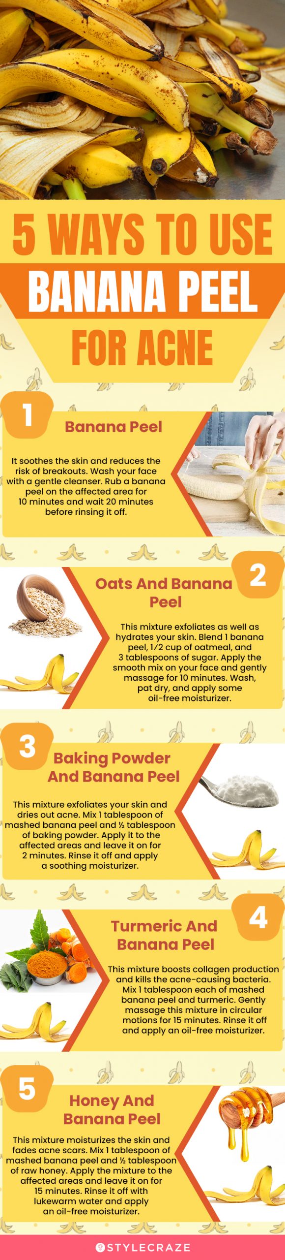 5 ways to use banana peel for acne (infographic)
