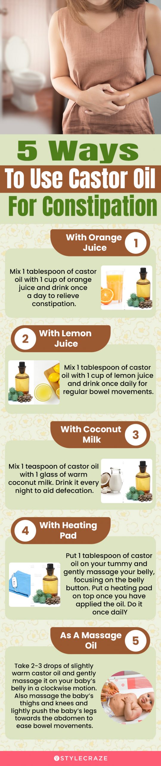 5 ways to use castor oil for constipation (infographic)