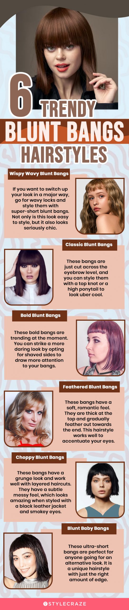 6 trendy blunt bangs hairstyles (infographic)