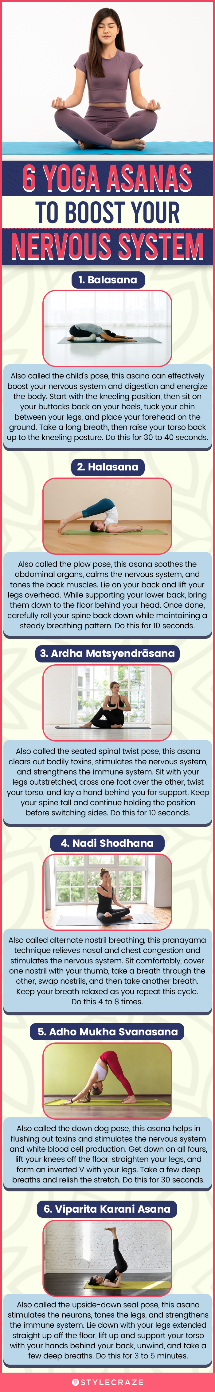 6 yoga asanas to boost your nervous system (infographic)