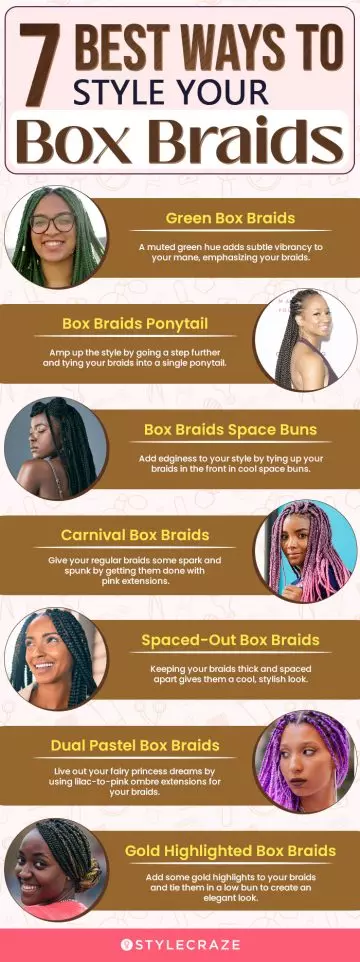 7 best ways to style your box braids (infographic)